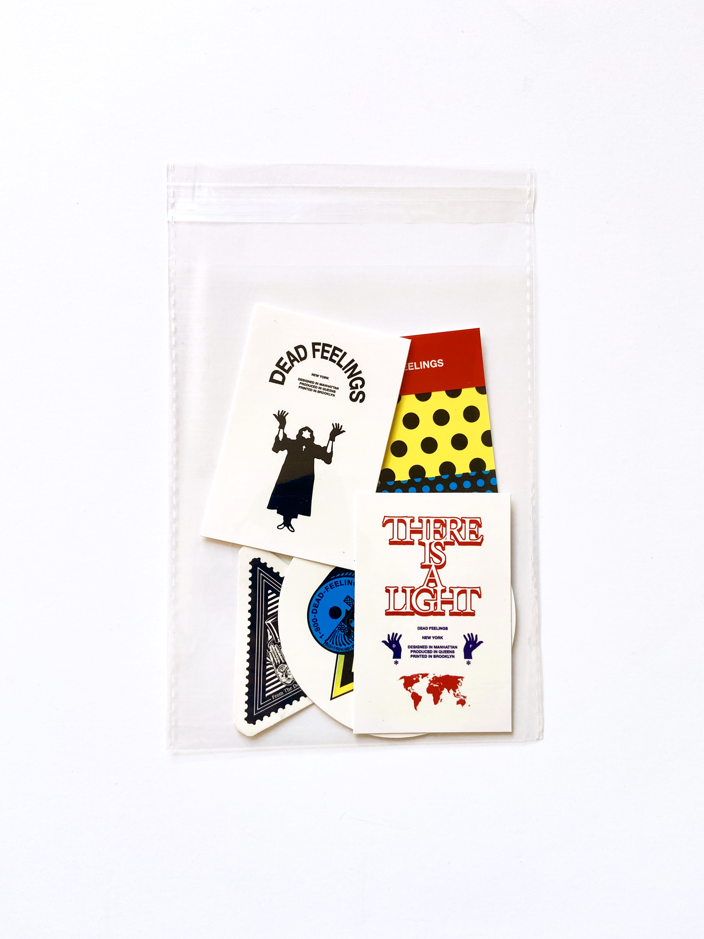 "DEAD FEELINGS" Silkscreen Stickers (x5) Assorted A