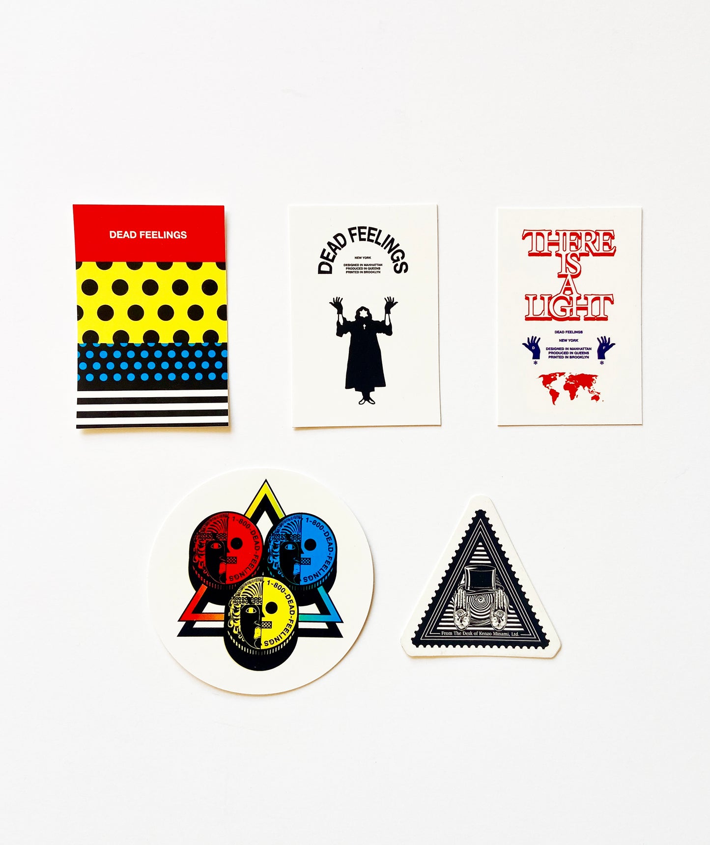 "DEAD FEELINGS" Silkscreen Stickers (x5) Assorted A