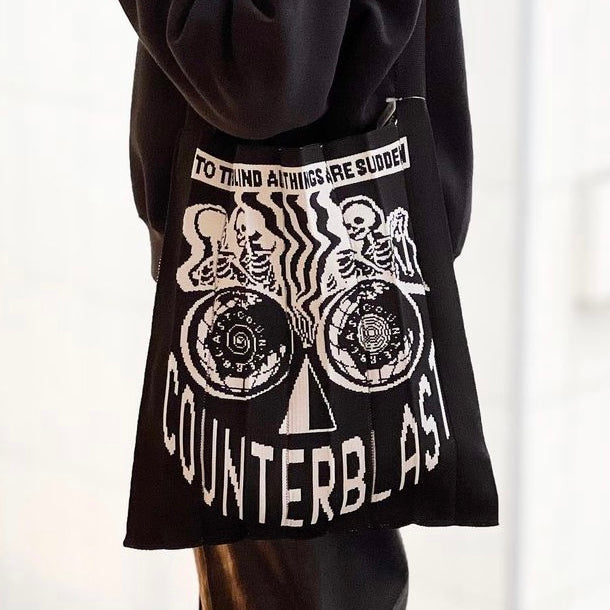 Knit Tote Bag "COUNTERBLAST / SKULL"